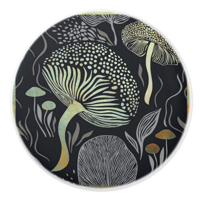 Mushroom Ceramic Knob Door Pull (Front)