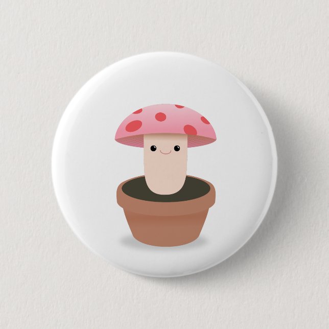 Mushroom Character 2 Inch Round Button (Front)