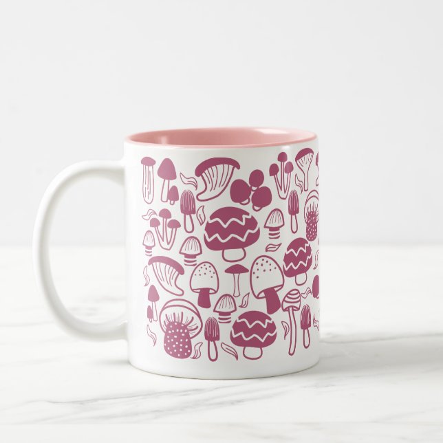 Mushroom Cherry White Mug (Left)
