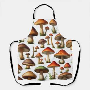 Mushroom Collection Pattern Design Apron