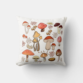 Mushroom Core, Retro Mushroom, Mushroom Vintage Throw Pillow