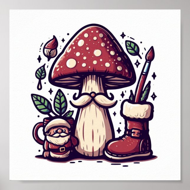Mushroom Core Santa Poster (Front)