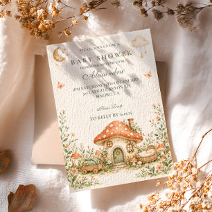 Mushroom Cottage Baby Shower Invitation