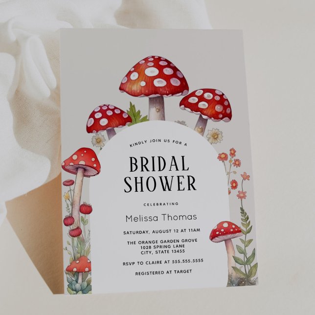 Mushroom Cottage Woodland Bridal Shower Invitation (Creator Uploaded)