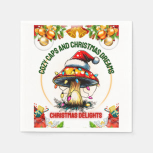 Mushroom Cottagecore Aesthetic Christmas Hat Xmas Napkin