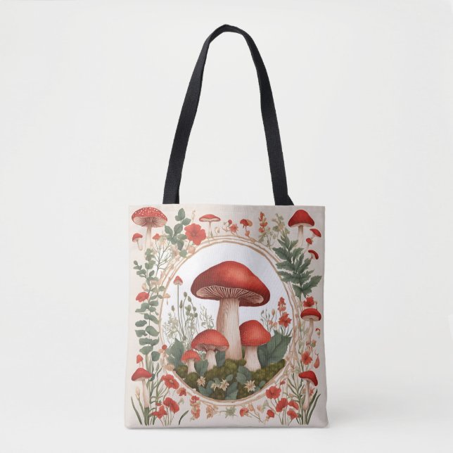 Mushroom Cottagecore Tote Bag (Front)