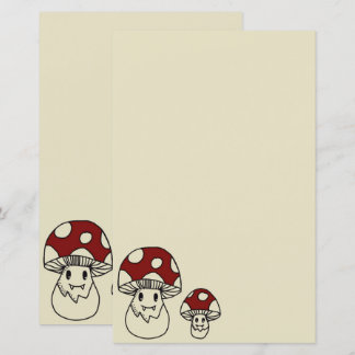 Mushroom cute stationary double sided