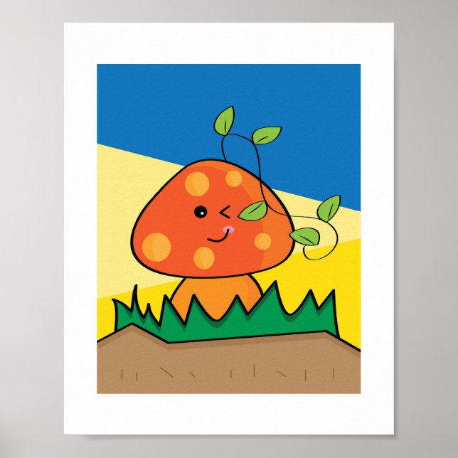 Mushroom Design #3 Illustration Print (Front)