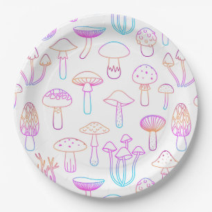 Mushroom design paper plate 