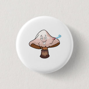 Mushroom design, party mushroom 1 inch round button