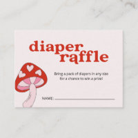Mushroom Diaper Raffle Baby Shower | Red and Pink