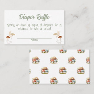 Mushroom DIAPER RAFFLE GAME Place Card