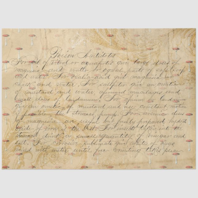 Mushroom Ephemera Design Series #5 Tissue Paper (Front)