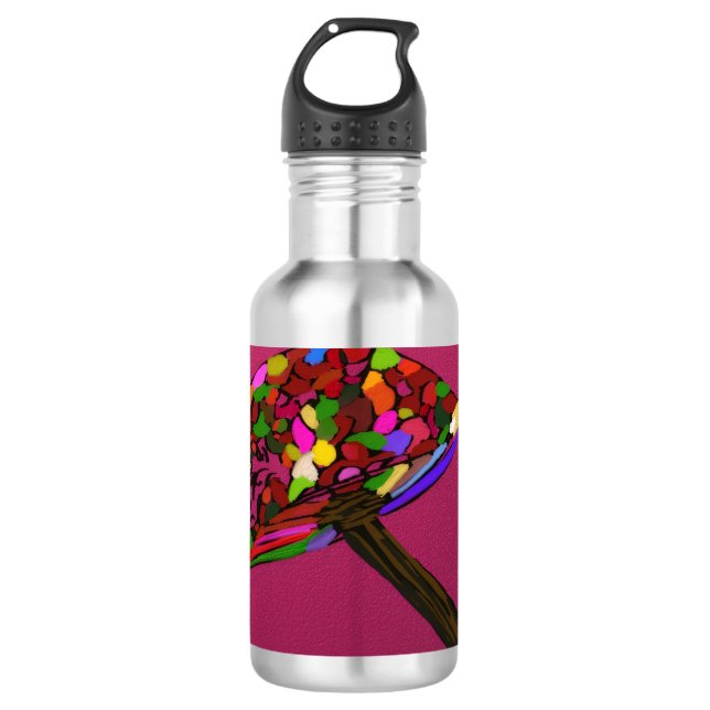 Mushroom Face Character Art Stainless Steel Bottle (Front)
