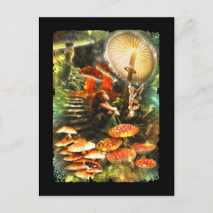 Mushroom Fairies Fantasy Postcard