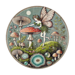 Mushroom Fairy Forager Cutting Board