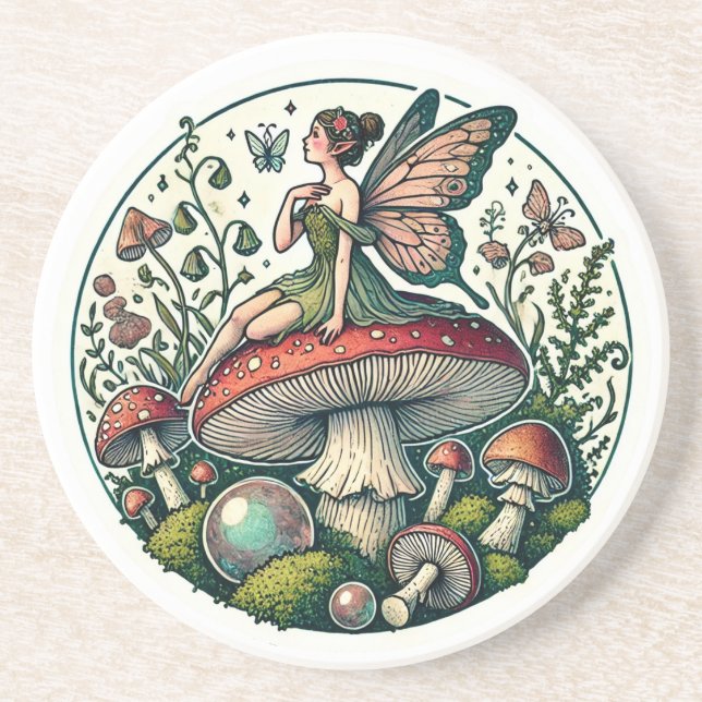 Mushroom Fairy Forest Fungus                       Coaster (Front)