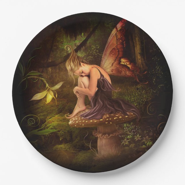 mushroom fairy paper plate (Front)