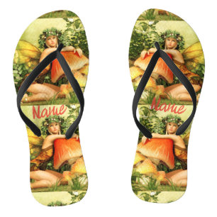 Mushroom fairy Thunder_Cove Flip Flops