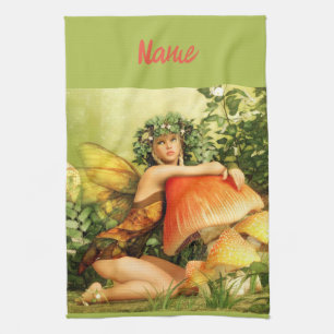 Mushroom fairy Thunder_Cove Kitchen Towel