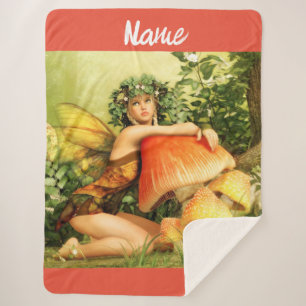 Mushroom fairy Thunder_Cove Sherpa Blanket