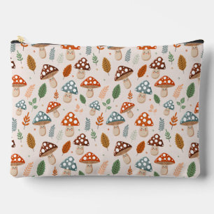 Mushroom, Fall foliage, Nature Patten  Accessory Pouch