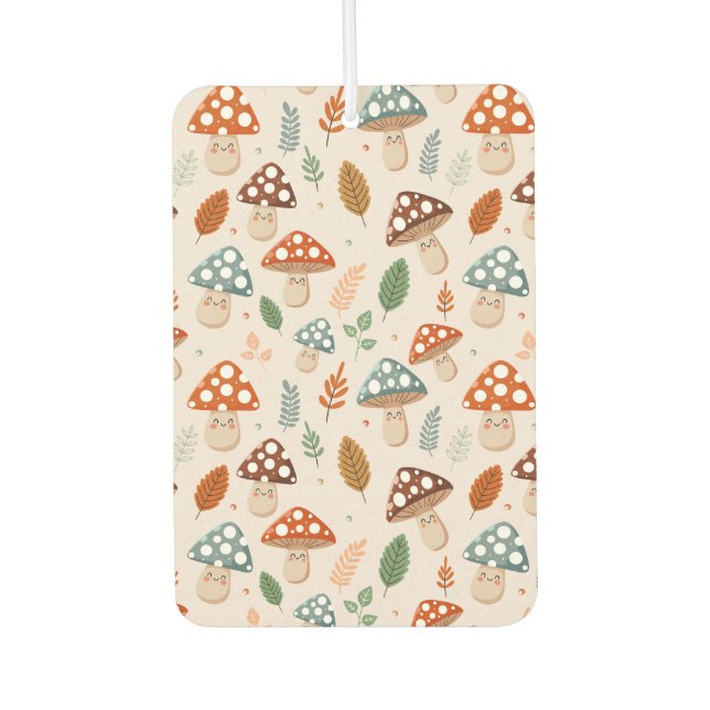 Mushroom, Fall foliage, Nature Patten  Air Freshener (Front)