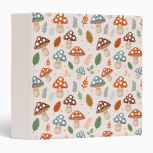 Mushroom, Fall foliage, Nature Patten  Binder