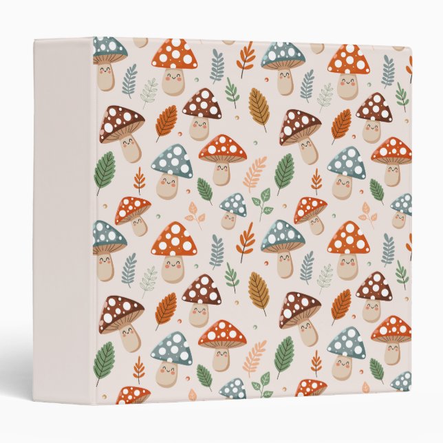 Mushroom, Fall foliage, Nature Patten  Binder (Front/Spine)