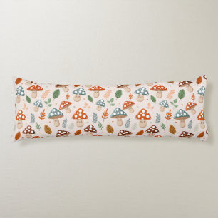 Mushroom, Fall foliage, Nature Patten  Body Pillow