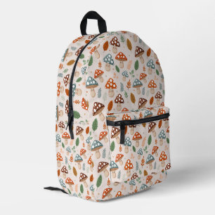 Mushroom, Fall foliage, Nature Patten  Printed Backpack