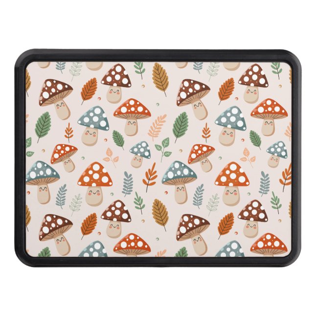 Mushroom, Fall foliage, Nature Patten  Trailer Hitch Cover (Front)