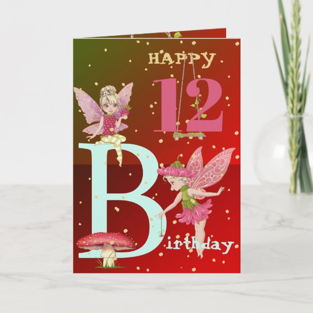  Mushroom Fantasy Fairies  Gold Age Card (Front)