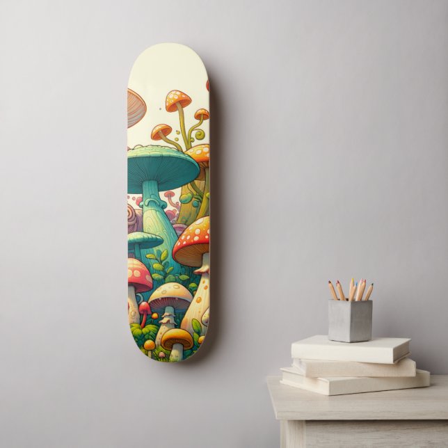 Mushroom Fantasy Forest Skateboard (Wall Art)