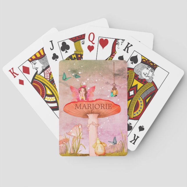 Mushroom Fantasy Magical Fairy  Playing Cards (Back)