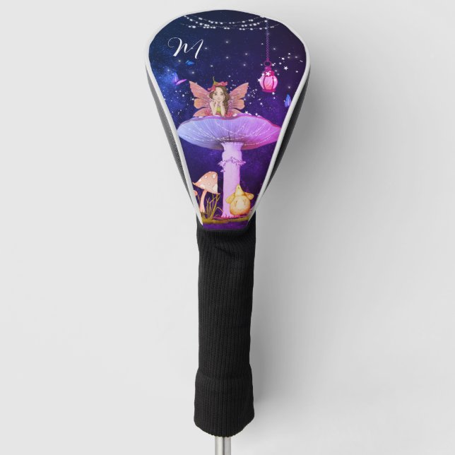 Mushroom Fantasy Monogram Magical Fairy  Golf Head Cover (Front)