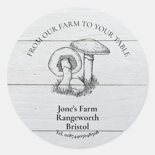 mushroom farm marketing produce mushroom classic round sticker (Front)