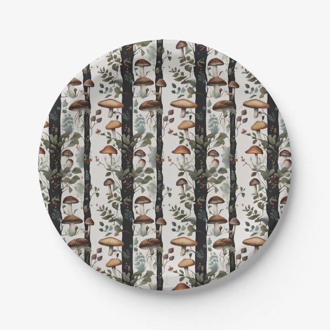 Mushroom Fields Paper Plate (Front)
