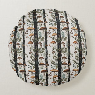 Mushroom Fields Round Pillow