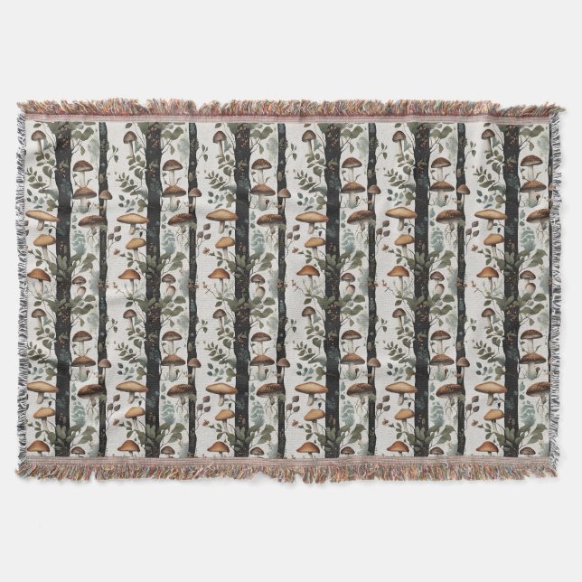 Mushroom Fields Throw Blanket (Front)