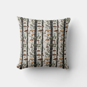 Mushroom Fields Throw Pillow