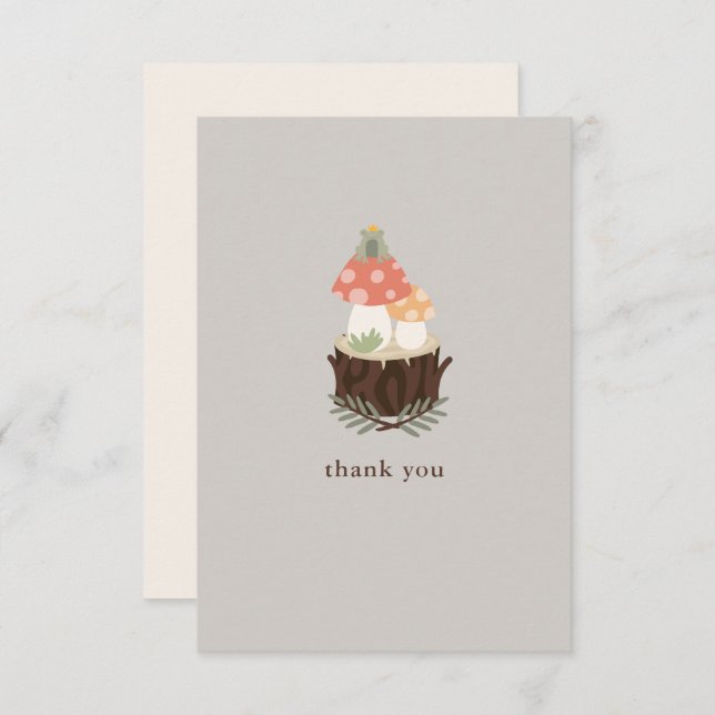 Mushroom Flat Thank You Card (Front/Back)