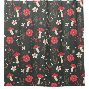 Mushroom floral dark botanical cottage