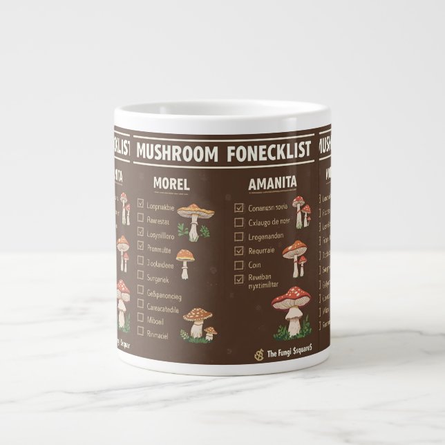 Mushroom Foraging Checklist Mug (Front)