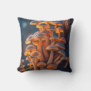 Mushroom Forest Calm Tranquil Nature Peaceful Zen Throw Pillow
