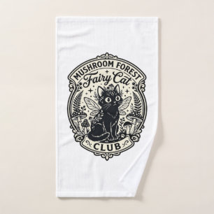 Mushroom Forest Fairy Cat Funny Cat Graphic - Mush Hand Towel