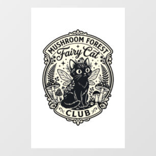 Mushroom Forest Fairy Cat Funny Cat Graphic - Mush Window Cling
