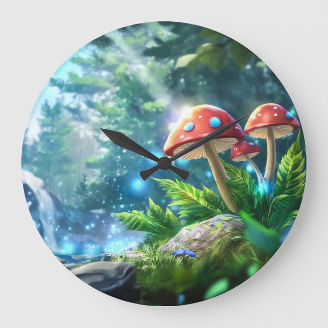 Mushroom Forest Large Clock (Front)
