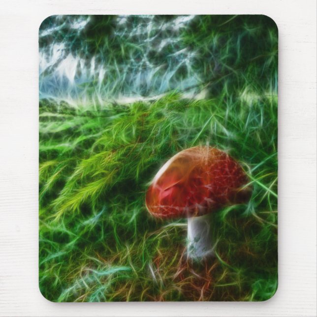 Mushroom Fractal Forest Mouse Pad (Front)