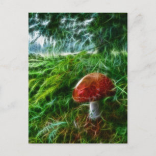 Mushroom Fractal Forest Postcard